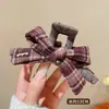 Pinza de garra floral para otoño e invierno para mujer, pinza de tiburón grande de alta gama para cabello grueso, accesorio para el cabello Maillard