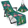 Funda para silla de playa transfronteriza funda para silla de playa de microfibra impresión digital 3D serie flamenco