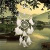 Atrapasueños Blanco Segundo Aro Decoración Hogar Boda Artesanías de Plumas Colgante Campana de Viento Regalo Regalo de Navidad