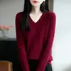 Nuevo Suéter de Punto para Mujer Otoño/Invierno 2026 Suéter de Manga Larga con Cuello en V Base de Canalé Talla Grande Suéter Versátil