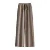 Pantalones de Pierna Ancha de Lana Merino Australiana 100% de Gama Alta para Mujer en Otoño e Invierno Pantalones de Punto Gruesos Suaves y Cerosos de Cintura Alta