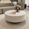Mesa de Centro Redonda em Laje de Pedra Preto e Branco Francês Combinação Sala de Estar Pequeno Apartamento Casa Minimalista Moderna Luxo Leve Mesa de Chá de Alta Qualidade