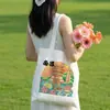 Bolsa de Lona com Ilustração de Cidade, Bolsa Tote de Lona Chinesa Excepcional, Bolsa de Compras Ecológica Personalizada de Grande Capacidade, Bolsa de Pano para Check-In de Atrações Turísticas
