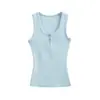 Atacado de roupas femininas transfronteiriças senso de design nicho malha canelada peça externa feminina regata curta feminina doce apimentada justa top interno