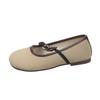 Sapatos Birkendish de Bico Redondo Baixos para Mulheres 2025 Primavera e Verão Novos Estilo Suave Francês para Noite Sapatos Mary Jane