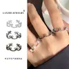 Anel de Laço Popular Lanzhi Xiaohongshu Feminino Prata de Lei 925 Nicho Acessível Luxo Simples de Ponta Anel Aberto