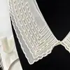 Corbata Blanca de Encaje Decorada con Perlas Ropa para Mujer Camisa de Vestir Accesorios Casuales Cuello Falso Flor Al Por Mayor