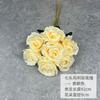 Ramo de flores falsas, flores artificiales, decoración para sala de estar, flores de plástico, flores de seda, decoración, flor, siete cabezas, rosa María