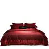 Juego de ropa de cama jacquard de cuatro piezas teñido en hilo de algodón de fibra larga estilo vintage 100S, juego de ropa de cama de modelo de lujo ligero de alta gama