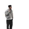 Chaqueta de Lana para Hombre Otoño e Invierno Nueva Abrigo de Algodón de Gama Alta Chaqueta de Béisbol Acolchada Silueta Americana Cuello Alto Chaqueta Superior
