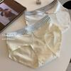 Ropa interior antibacteriana para mujer de 10A, Diseño Color-Block, Tiro medio, Ajuste a la cadera, No aprieta, Estilo fino de verano, Bragas triangulares sin costuras