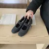 Nuevos Zapatos de Invierno 2025 Estilo Coreano Retro Mary Jane de Doble Botón de Lana con Tacón Bajo Forrados de Borrego Cálidos de Piel Poco Profunda para Mujer
