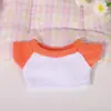 Ropa de muñeca en stock, ropa de muñeca de algodón de manga corta, juguete de peluche de 10 cm, camiseta sencilla de color liso, top para disfraz al por mayor