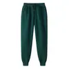 Pantalones largos casuales para hombre de comercio exterior Amazon Wish transfronterizos, forrados de polar, engrosados, de color liso, pantalones de chándal, pantalones deportivos, forrados de polar para abrigar