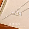 Amazon Nuevo Collar de Plata 999 con Incrustaciones de Diamante Diseño Simple de Nicho Cadena para Clavícula Colgante