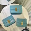 Nova Bolsa Feminina de Couro Genuíno 2024 Padrão de Lagarto Bolsa Tofu Casual e Fashionável Bolsa Transversal Cor Sólida Texturizada Bolsa de Ombro Axila