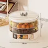 Caja de Dulces, Charola Exhibidora de Snacks, Caja de Almacenamiento de Frutas Secas, Plato de Frutas Sellado de Lujo Ligero, Charola de Frutas de Gama Alta para Uso Doméstico en la Mesa de Café de la Sala