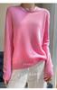 Suéter Suave Ceroso 100% Cachemira Pura para Mujer Primavera y Otoño Cuello Redondo Suelto Tejido Camiseta Base Fina para Llevar Debajo o Encima