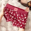Estilo Nuevo Algodón Puro Cintura Media Antibacteriano Calzoncillos Tipo Boxer Rojos para el Año del Caballo, Talla Grande, Entrega Directa de Fábrica