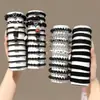 Gomas para el pelo cubiertas de cuero para mujer, diseñadas para no apretar ni dejar marcas en el cabello, scrunchies negros, gomas elásticas para el pelo para niños, alta elasticidad, gomas para el pelo duraderas