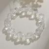 Pulsera de Cristal Blanco Natural Irregular de un Solo Círculo al por Mayor, Joyería Clásica Fresca y de Moda para Exportación