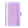 Adecuado para Samsung Note10 Bolsa de Cremallera con Brillo de Moda Nueve Tarjetas Funda para Teléfono Móvil Cordón Soporte Funda de Cuero Note10Plus