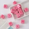Cuentas Perforadas Cuadradas de Corazón de Conejo Lindo Rosa Dibujos Animados Material Hecho a Mano para Pulsera DIY Cadena de Teléfono Móvil Cuentas Sueltas