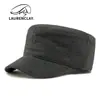 Gorro de Lana para Hombre, Estilo Otoño e Invierno, Forrado de Felpa y Engrosado, Gorra Plana, Sombrero para el Sol, Color Sólido Simple, Gorra Militar para Mujer, Gorra de Béisbol de Moda