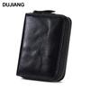Bolsa para Monedas Grande de Cuero Genuino, Tarjetero de Cuero Curtido Vegetal, Múltiples Ranuras para Tarjetas, Bolsa para Guardar Tarjetas Bancarias y de Crédito, Mini Cartera