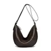 Bolso Cruzado Nuevo de Piel de Vaca Transfronterizo para Mujer, Lujo Ligero, Textura de Alta Calidad, Bolso de Hombro para la Axila, Bolso Tipo Dumpling Retro y Versátil