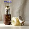 Botella de vidrio transparente de 30 ml con gotero de bomba de pétalo, fondo redondo, hombro plano, botella vacía para loción, cuidado de la piel y cosméticos