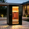 Baño de vapor en villa, sala de ondas de luz para uso doméstico, sala de sauna tradicional para exteriores con espectro infrarrojo lejano, baño de vapor húmedo y seco, cabina de vapor