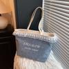 2025 Estilo Coreano Verano Nuevo Popular Bolso Portátil de Hombro Único Tipo Axila Encaje Femenino Dulce Bolso Balde de Gran Capacidad para Mujer