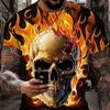 2025 Nueva Camiseta Digital 3D de Venta Caliente Transfronteriza Moda Trendy Street Hip Hop Elemento Calavera Camiseta de Manga Corta