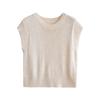 Tejido de punto de manga voladora estilo coreano no retornable ni intercambiable para mujer Primavera Nuevo Cuello redondo Casual Suelto Versátil para superponer 6332
