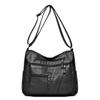 Bolso de Moda para Mujer de Cuero Suave Estilo Nuevo Transfronterizo Bolso Multicapa Casual Combinable Pequeño Cuadrado de Axila Bolso para Mujer Bandolera de Un Hombro