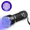 Linterna ultravioleta violeta de 21 LED directa de fábrica UV395NM 365NM linterna violeta para detección de billetes