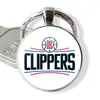 Logo de Equipo de la NBA Lakers Warriors 76ers Time Gem Aleación de Metal Llavero Grabado Colgante de Llave