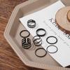 Europa y Estados Unidos anillo conjunto negro nuevo transfronterizo creativo retro hueco mariposa amor anillo 5/6/8 traje