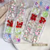 Decorações para Unhas Conjunto de 12 Compartimentos com Formatos Realistas de Frutas e Corações, Decorações Populares de Morango com Gradiente Dopamina para Unhas de Primavera/Verão