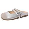 Novedad Verano 2025 Calzado de Exterior Planos Sandalias y Chanclas Antideslizantes con Puntera Zapatos Mary Jane Elegantes y de Moda con Costuras Versátiles para Mujer
