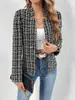 Nueva Chaqueta Elegante de Tweed Otoño/Invierno 2026 Corte Entallado Abrigo de Lana Adelgazante para Mujer