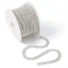 Cadena de Garra de Perla Cifrada Color AB de 2 mm a 6 mm Cadena de Garra con Strass Base Dorada y Plateada Taladro de Garra Cadena Pegatina para Teléfono Móvil DIY Venta al por Mayor