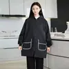 Mono con Capucha Reflectante Forrado de Polar para Otoño e Invierno, Impermeable, Resistente al Aceite, Ropa de Trabajo para Cocina, Abrigo Grueso y Cálido, Delantal