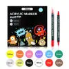Popular Marcador Acrílico de Amazon, Bolígrafo de Punta Fina Doble Cara, Bolígrafo de Pintura a Base de Agua, Marcador para Cerámica, Bolígrafo para Dibujar de 36 Colores