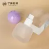 Botella Cuadrada Transparente de 30ml Botella con Bomba de Presión para Loción Hombro Redondo Botella de Vidrio para Base de Maquillaje Líquida Botella Vacía Cosmética
