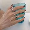 Corea del Sur Dongdaemun anillo multicapa de onda de bola de oso para mujer dedo índice plata esterlina 925 moda personalidad simple moda ins