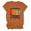 Clase de Jubilación 2027 Estación Independiente de Amazon Moda Casual Camiseta de Manga Corta con Cuello Redondo para Mujer