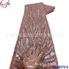Tela de encaje con bordado de estrellas y puntos, malla de cuentas y bordado completo, accesorios para vestidos frescos de noche