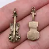32x 11mm 2,6g multicolor DIY liga de zinco acessórios para joias esporte música violoncelo pingente